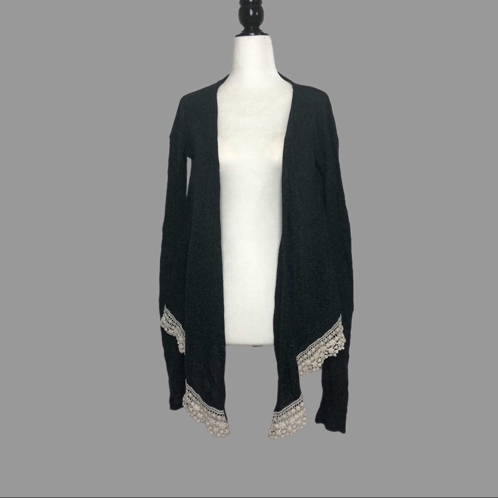 🤍 S 🤍 Cardigan Lace Trimmed Floral Lace Light Sweater Layer​